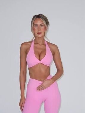 *SOLD*CSB Pink Halter Sports Bra & Leggings Set